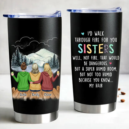 Sisters Forever Custom Insulated Tumbler - 20oz Stainless Steel (NV) - Makezbright Gifts