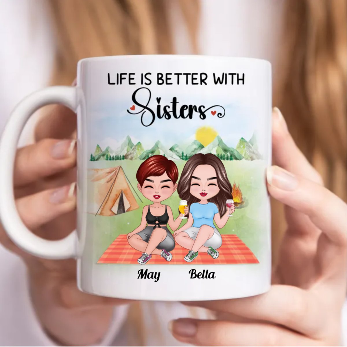 Sisters - Life Is Better With Sisters - Personalized Mug (AA) - Makezbright Gifts