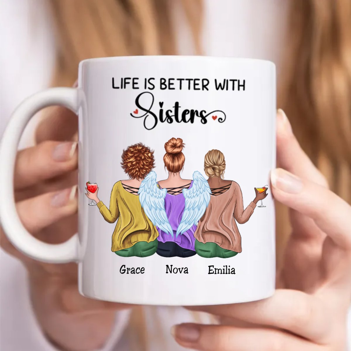 Sisters - Life Is Better With Sisters - Personalized Mug (Ver. 2) - Makezbright Gifts