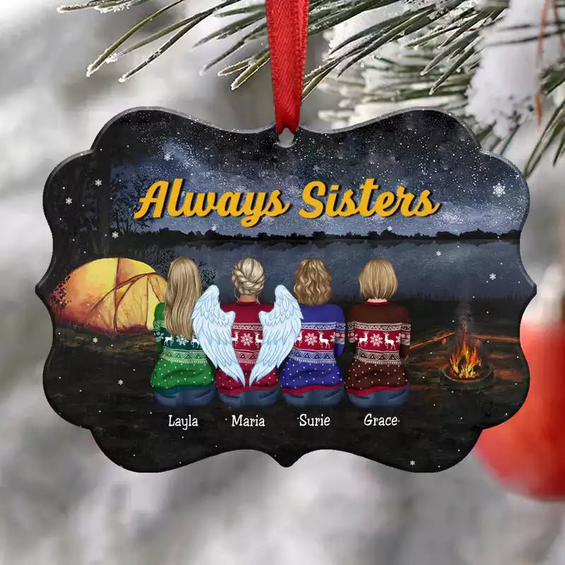 Sisters Ornament - Always Sisters - Personalized Christmas Ornament - CP1 - Makezbright Gifts