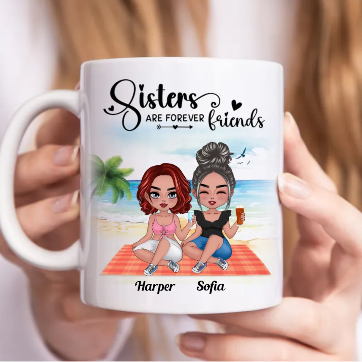 Sisters - Sisters Are Forever Friends - Personalized Mug (BB) - Makezbright Gifts