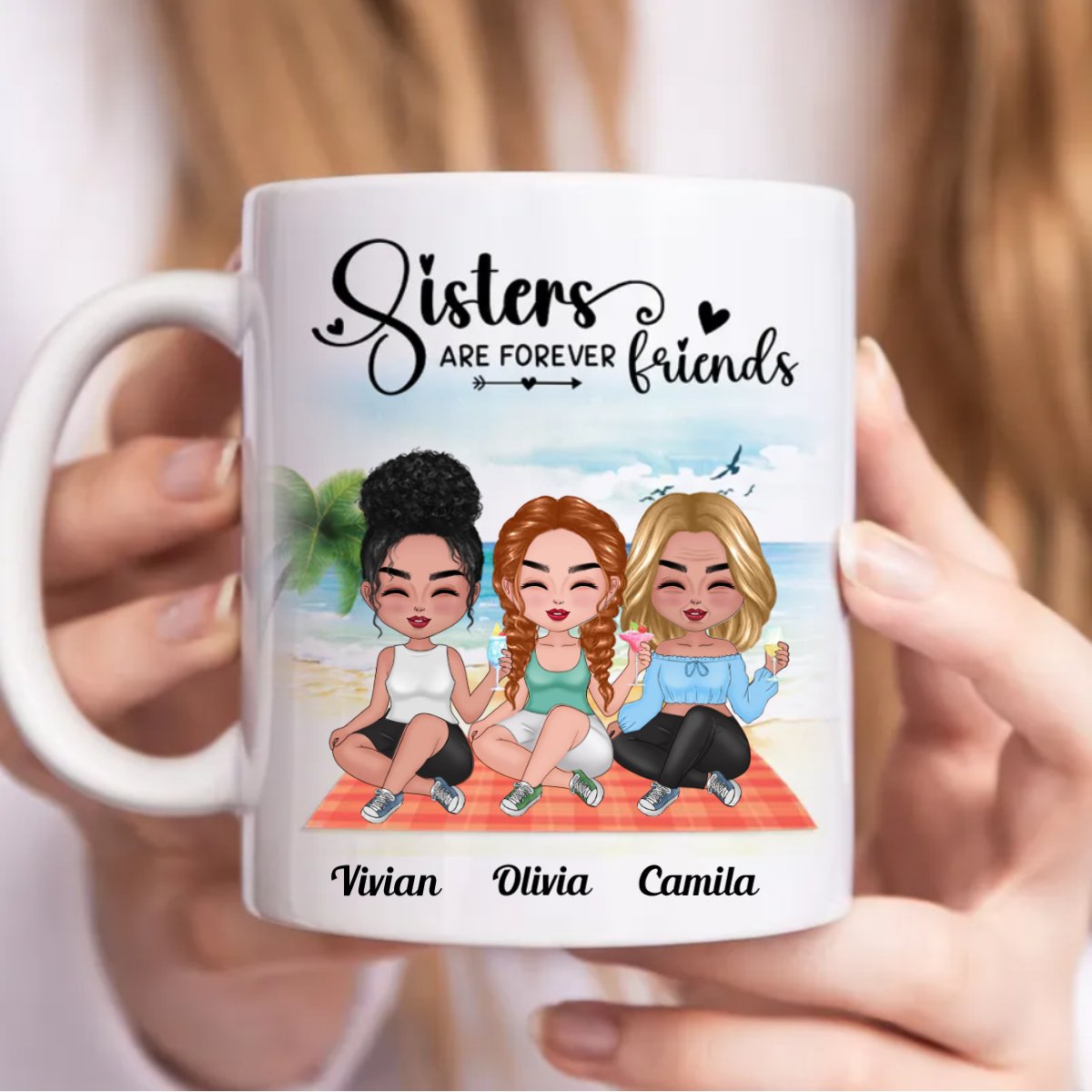 Sisters - Sisters Are Forever Friends - Personalized Mug (BB) - Makezbright Gifts