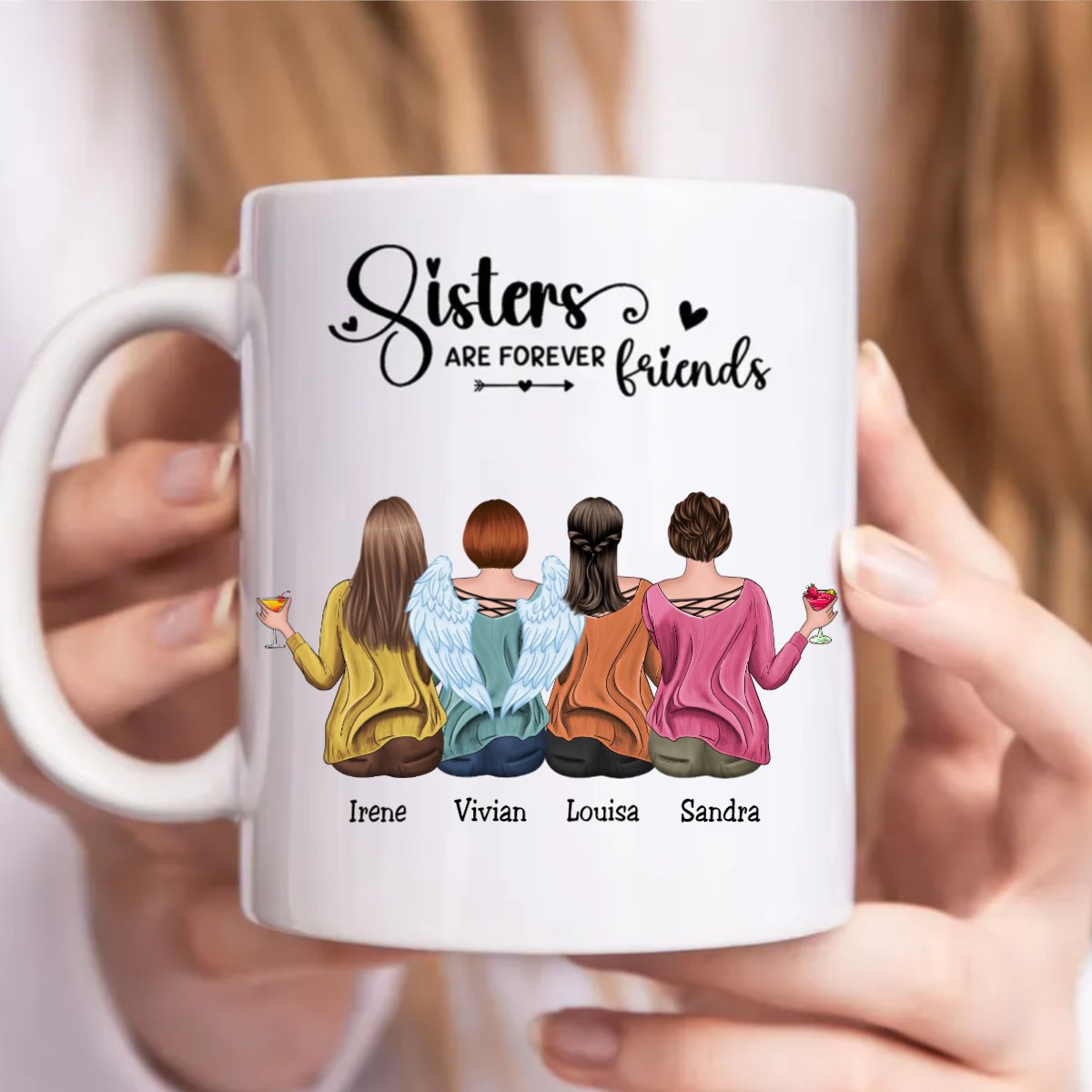 Sisters - Sisters Are Forever Friends - Personalized Mug (Ver. 2) - Makezbright Gifts