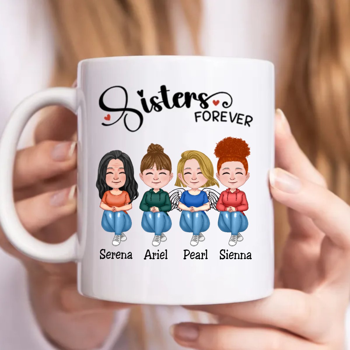 Sisters - Sisters Forever - Personalized Mug - Makezbright Gifts