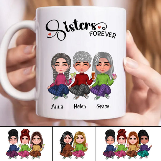 Sisters - Sisters Forever - Personalized Mug (SS) - Makezbright Gifts