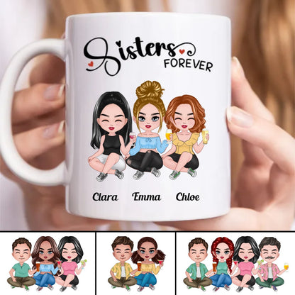 Sisters - Sisters Forever - Personalized Mug (TB) - Makezbright Gifts