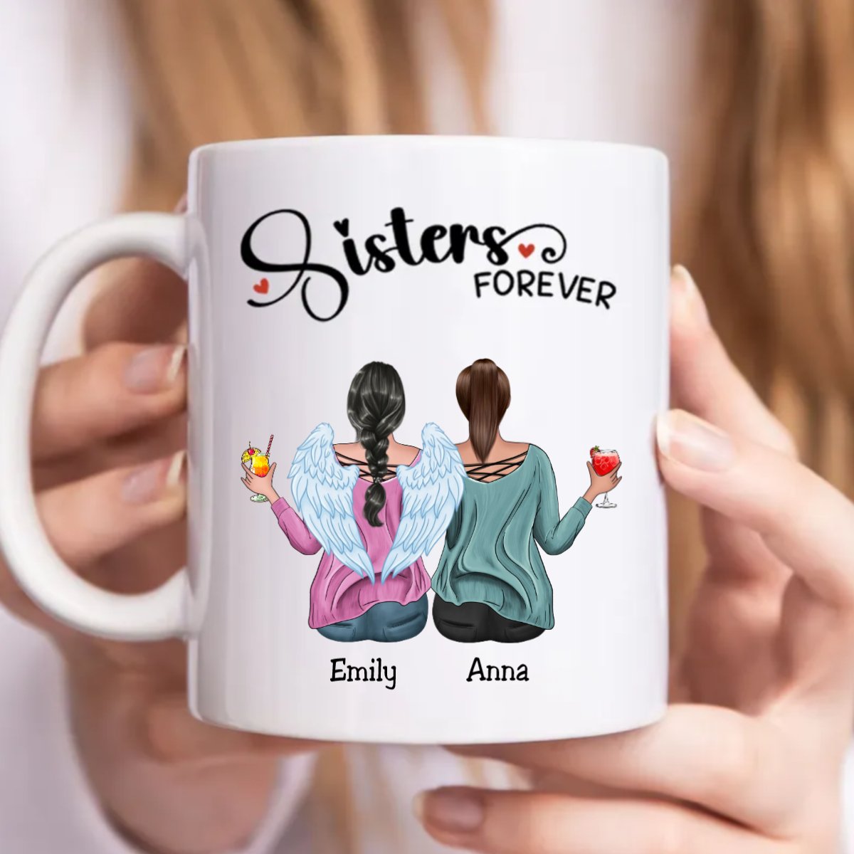 Sisters - Sisters Forever - Personalized Mug (Ver. 2) - Makezbright Gifts