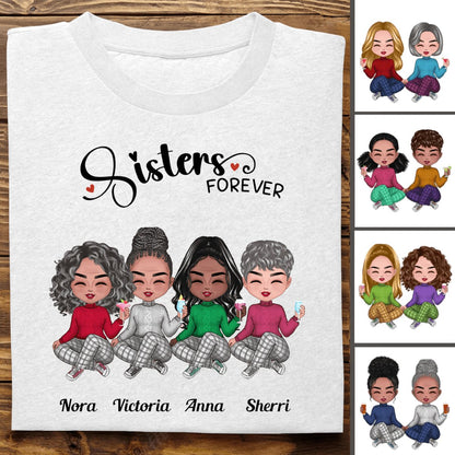 Sisters - Sisters Forever - Personalized T - Shirt (L) - Makezbright Gifts