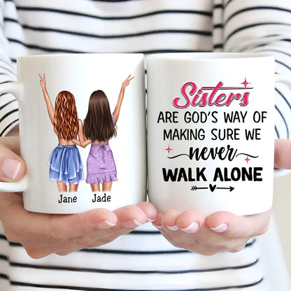 Sisters - Sisters Never Walk Alone Energetic Doll - Personalized Mug - Makezbright Gifts