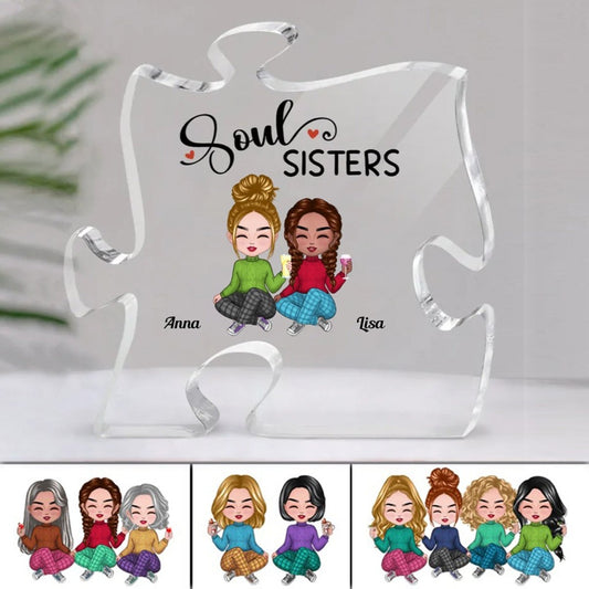 Sisters - Soul Sisters - Personalized Acrylic Plaque - Makezbright Gifts