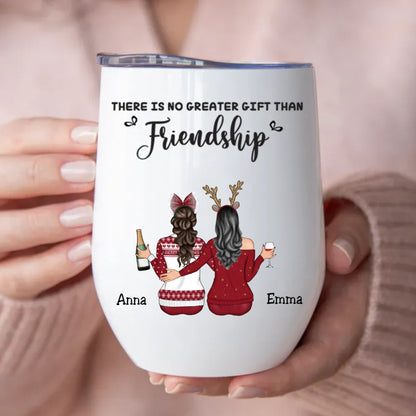 Sisters - There Is No Greater Gift Than Friendship - Personalized Wine Tumbler - Makezbright Gifts