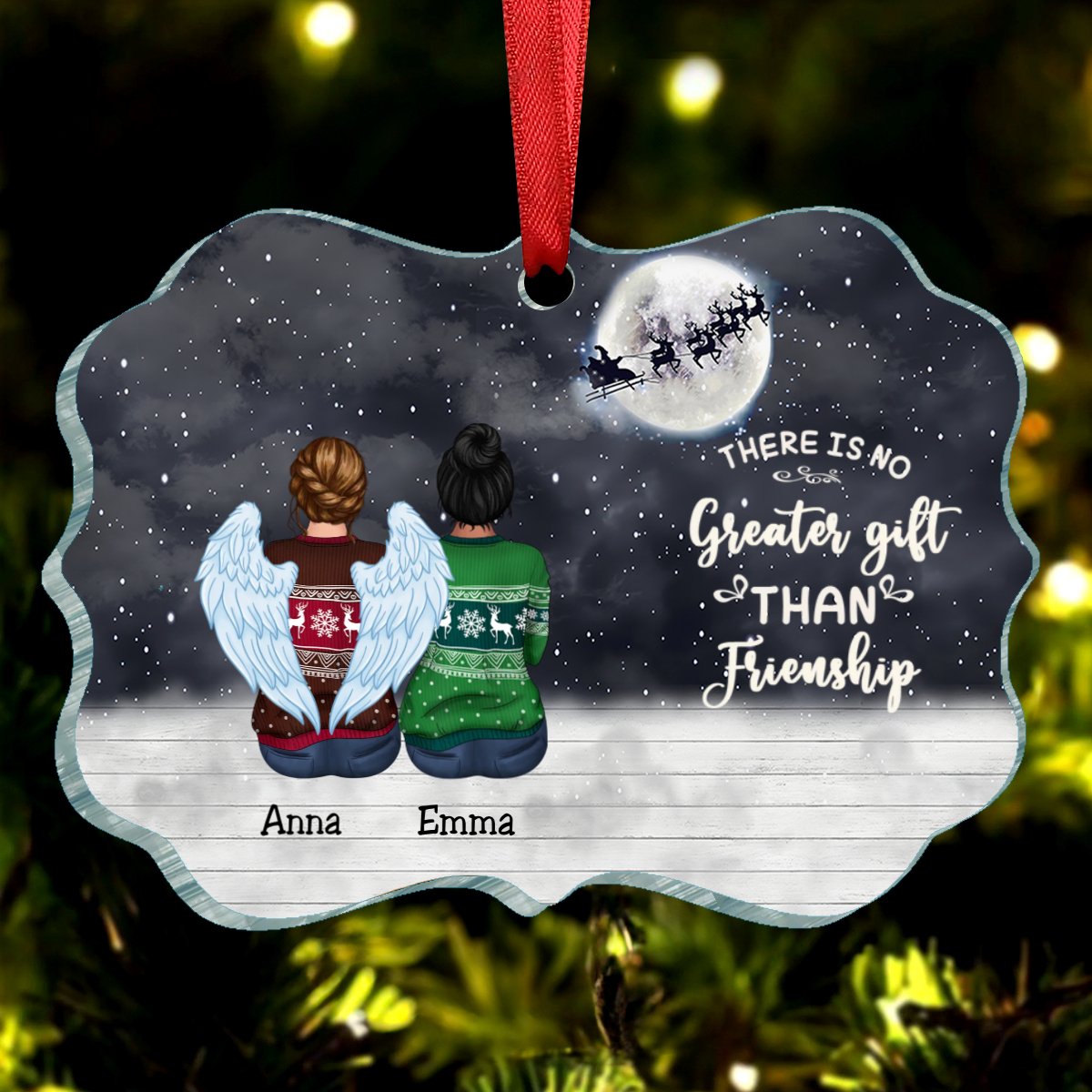 Sisters - There Is No Greater Gift Than Sisters - Personalized Acrylic Ornament - Makezbright Gifts