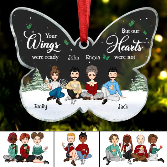 Sisters - Your Wings Were Ready But Our Hearts Were Not - Personalized Acrylic Ornament - Makezbright Gifts