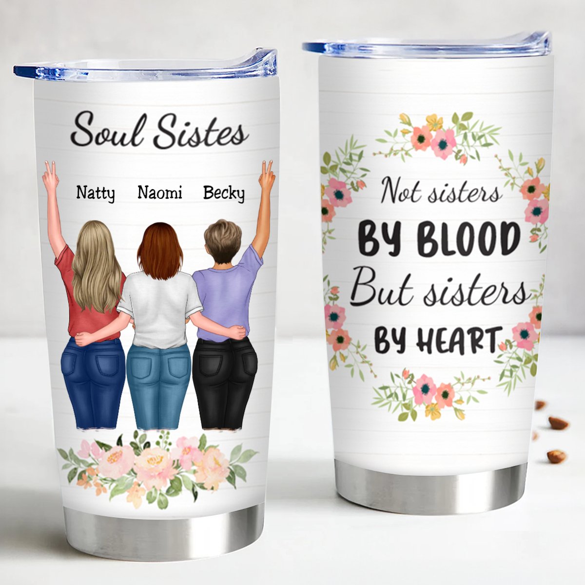 Soul Sisters Adventure Tumbler - 20oz Customizable Beverage Companion - Makezbright Gifts