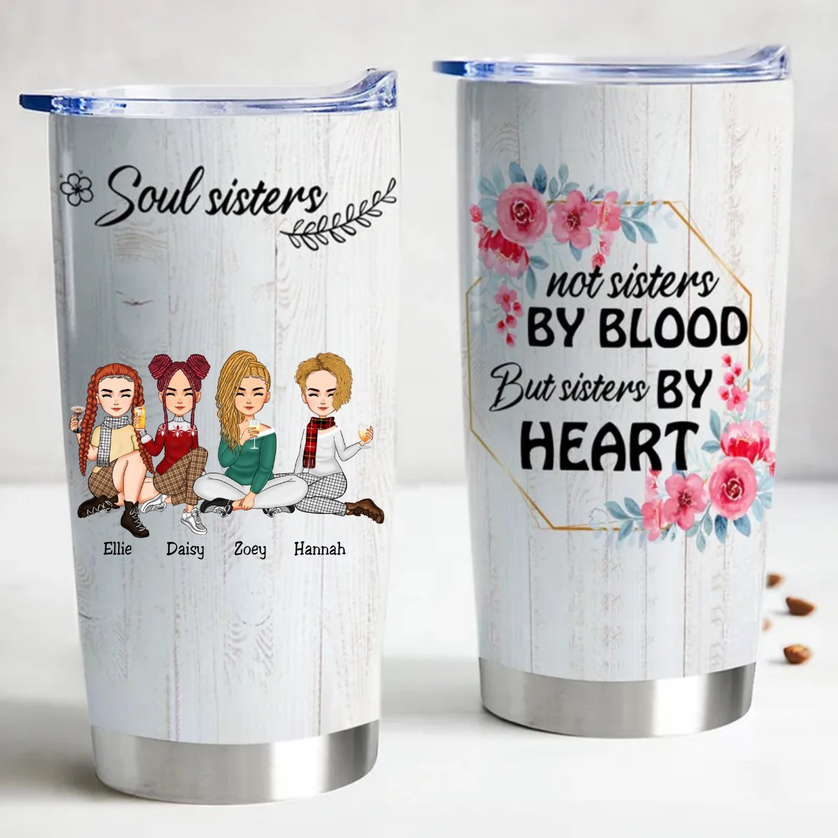 Soul Sisters Forever Insulated Tumbler - Personalized Steel Travel Cup - Makezbright Gifts