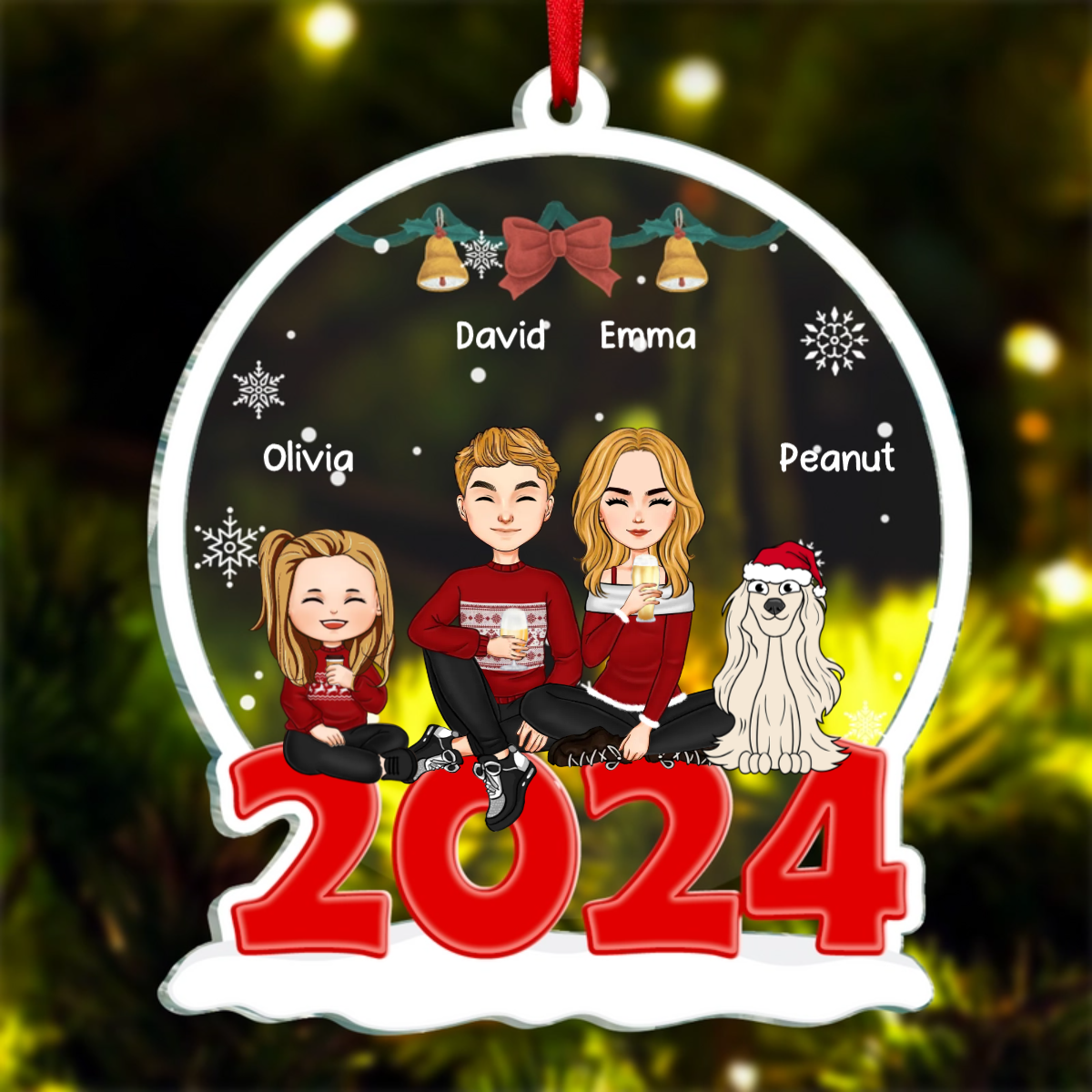 Christmas Is A Time For Family - Family Personalized Custom Ornament - Acrylic Custom Shaped - Christmas Gift Family Members (N)