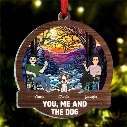 Camping You, Me And The Dogs - Personalized Acrylic Ornament