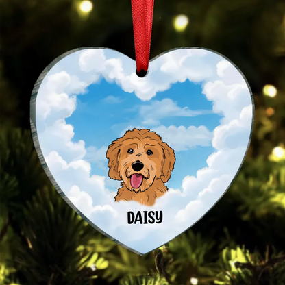 Dog Cat Memorial Personalized Christmas Decorative Heart Ornament