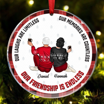 Friends Ornament - Our Friendship Is Endless - Personalized Friends Ornament