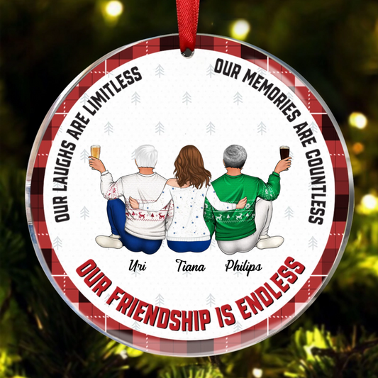 Friends Ornament - Our Friendship Is Endless - Personalized Friends Ornament