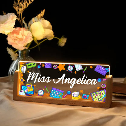 Teacher - Name Desk Plate Teacher Appreciation Gift - Personalized Name Desk Plate - Makezbright Gifts