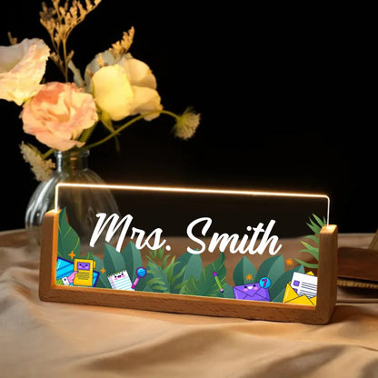 Teacher - Name Desk Plate Teacher Appreciation Gift - Personalized Name Desk Plate - Makezbright Gifts