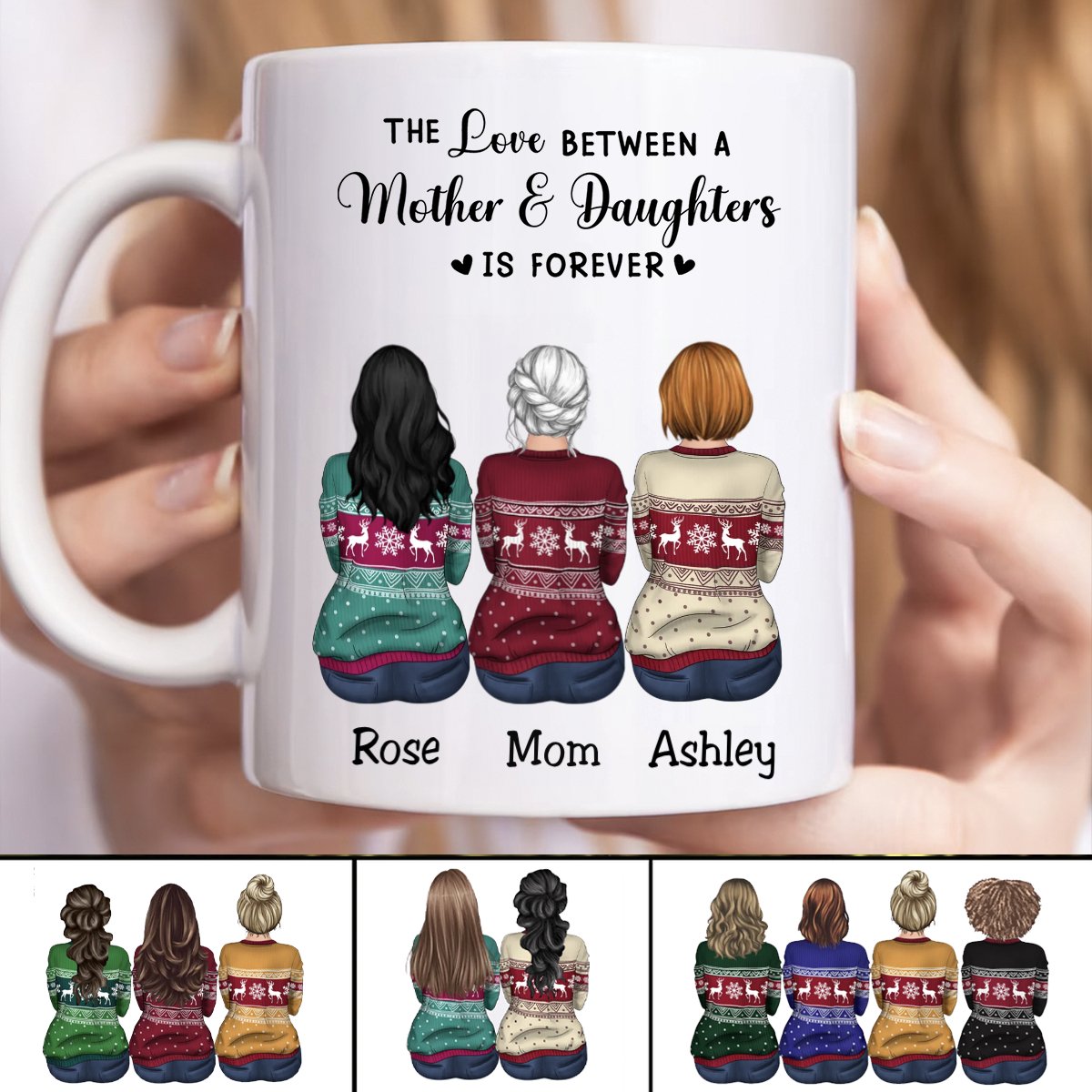 The Love Between A Mother And Daughters Is Forever - Personalized Mug (QH) - Makezbright Gifts