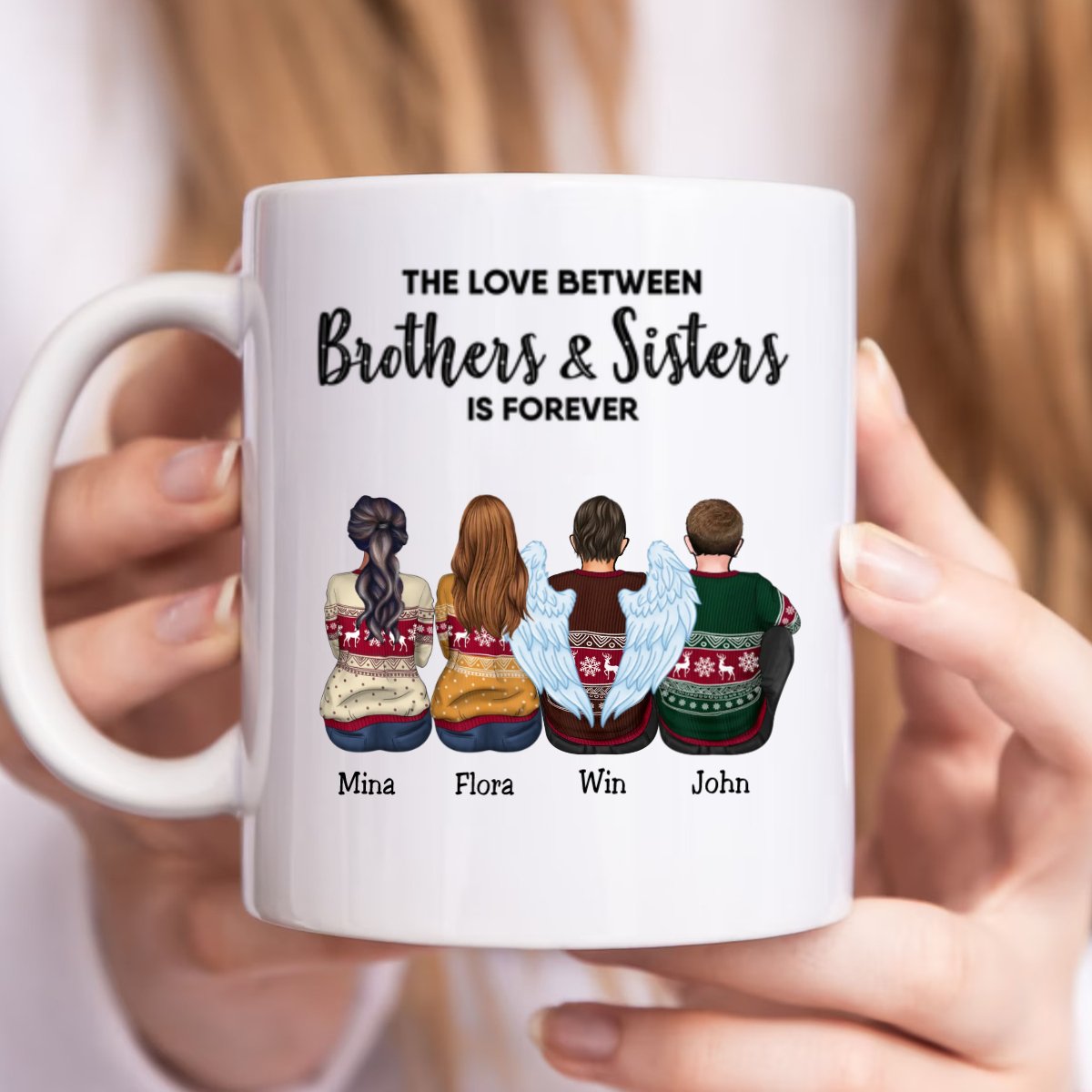 The Love Between Brothers And Sisters Is Forever - Personalized Mug (QA) - Makezbright Gifts