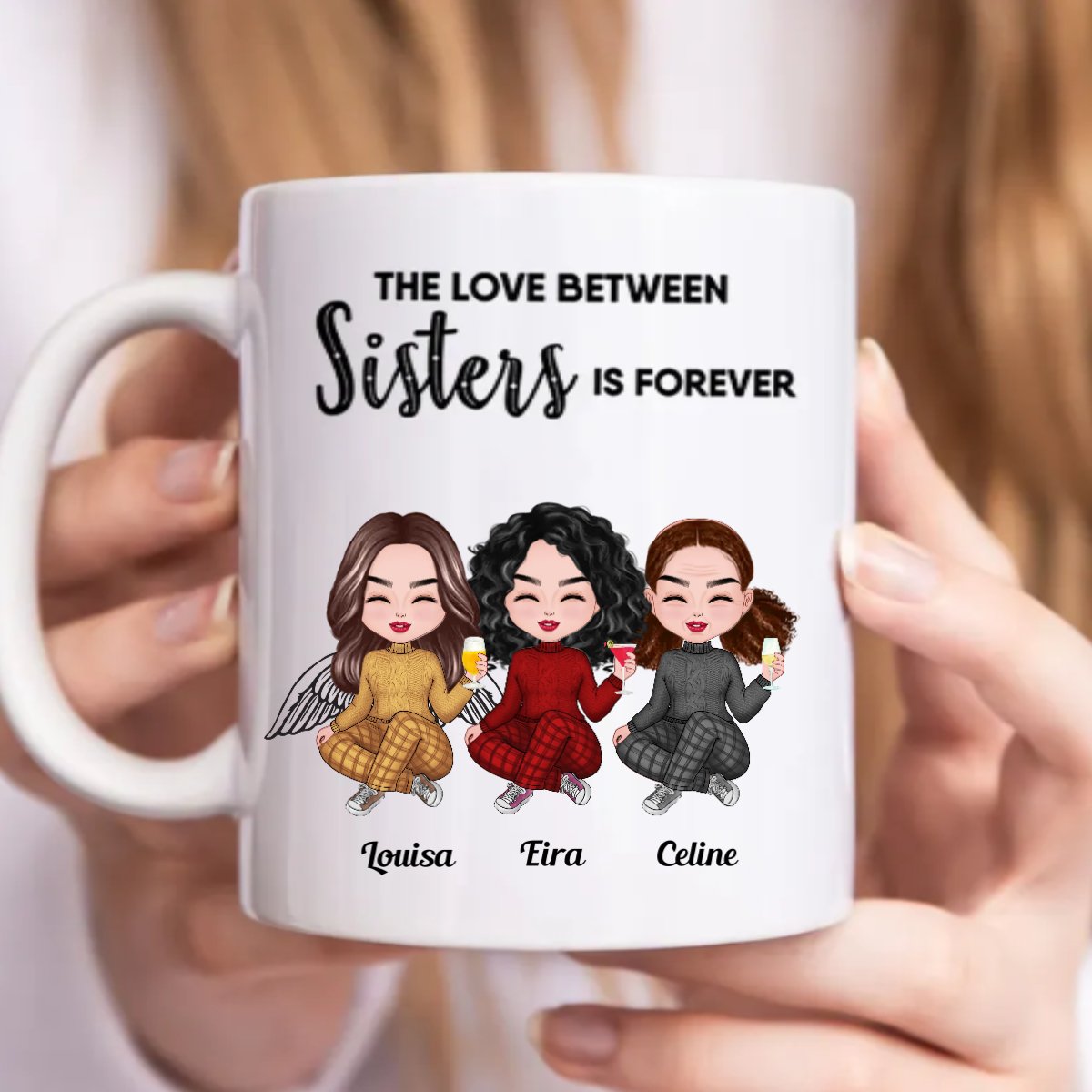 The Love Between Sisters Is Forever - Personalized Mug (CB) - Makezbright Gifts