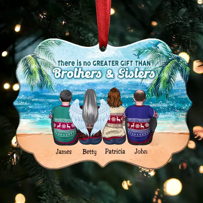 There Is No Greater Gift Than Brothers & Sisters - Personalized Christmas Ornament S1 - Makezbright Gifts