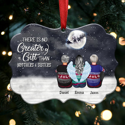 There Is No Greater Gift Than Brothers & Sisters - Personalized Christmas Ornament - S4 - Makezbright Gifts