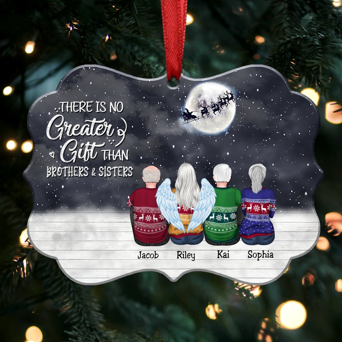 There Is No Greater Gift Than Brothers & Sisters - Personalized Christmas Ornament - S4 - Makezbright Gifts