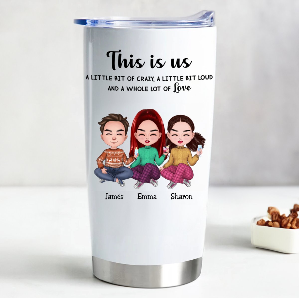 This is Us Tumbler - Keep Your Drinks Hot or Cold, Spill - Proof Lid, Durable Stainless Steel (LH) - Makezbright Gifts