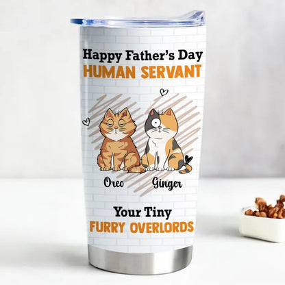 Tiny Cat Overlords Personalized Tumbler - 20oz Stainless Steel Insulated Cup - Makezbright Gifts