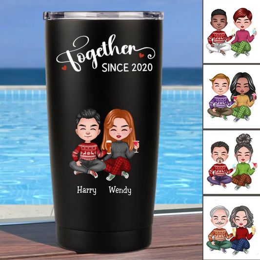 Together Since Personalized Stainless Steel Tumbler - Double Wall Insulated (BL) - Makezbright Gifts