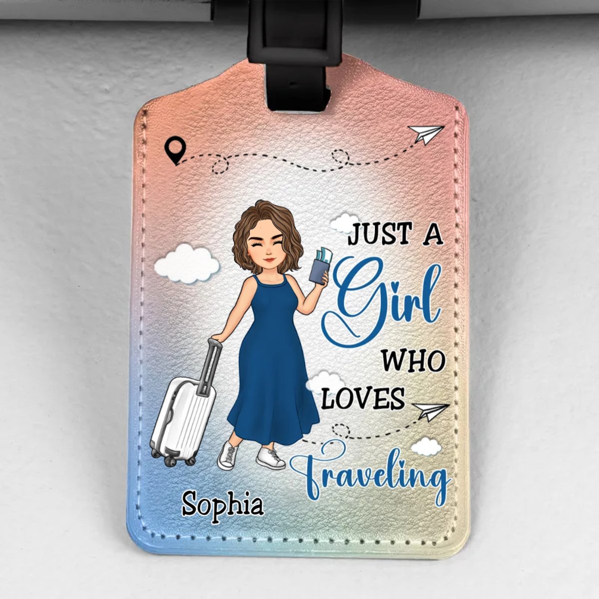 Travel Lovers - A Girl Who Loves Traveling - Personalized Custom Luggage Tag - Makezbright Gifts