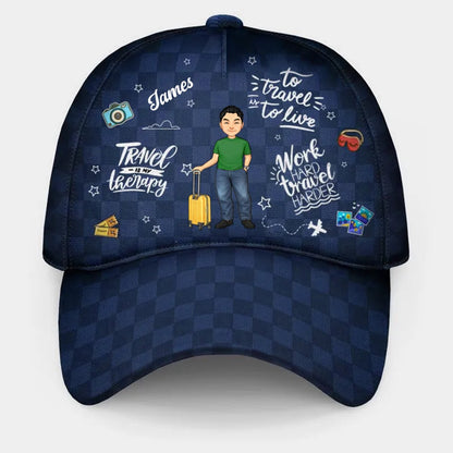 Travel Lovers - Travel Is My Therapy - Personalized Classic Cap - Makezbright Gifts