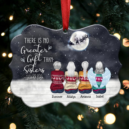 Up to 6 Girls - There is No Greater Gift than Sisters - Personalized Christmas Ornament - H2H - Makezbright Gifts