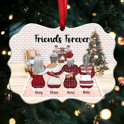 Up to 9 Women - Xmas Ornament - Friends Forever - Personalized Christmas Ornament - Makezbright Gifts