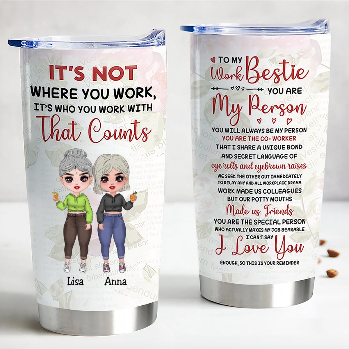 Vibrant Personalized 20oz Stainless Steel Tumbler - Where Collaboration Counts - Makezbright Gifts