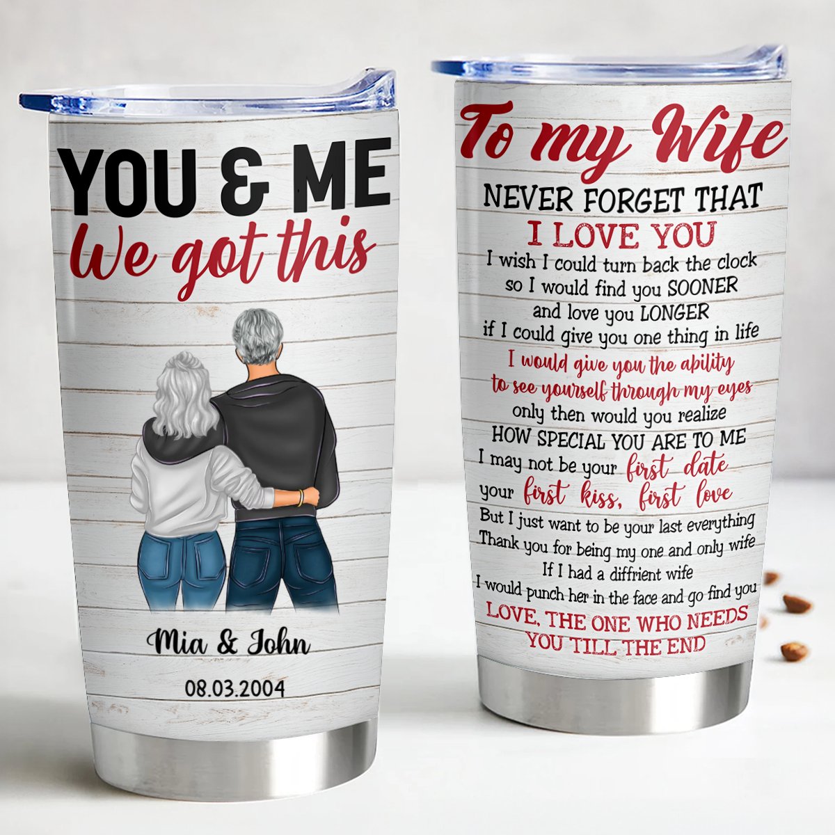 Wife Appreciation 20oz Personalized Insulated Tumbler - Makezbright Gifts