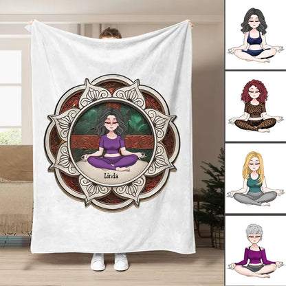 Yoga Lovers - Yoga Mandala - Personalized Blanket - Makezbright Gifts