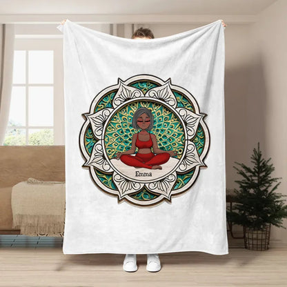 Yoga Lovers - Yoga Mandala - Personalized Blanket - Makezbright Gifts