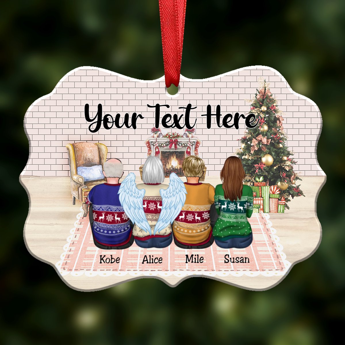 Your Text Here - Personalized Acrylic Ornament ( fireplace ) - Makezbright Gifts