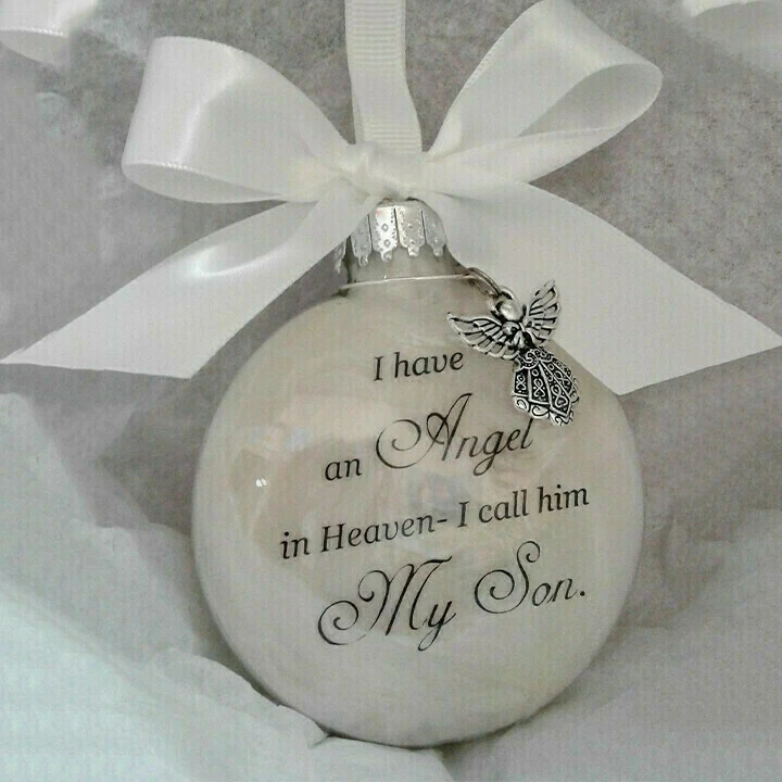 Christmas ornaments feather ball - Angel In Heaven Memorial Ornament - Makezbright Gifts