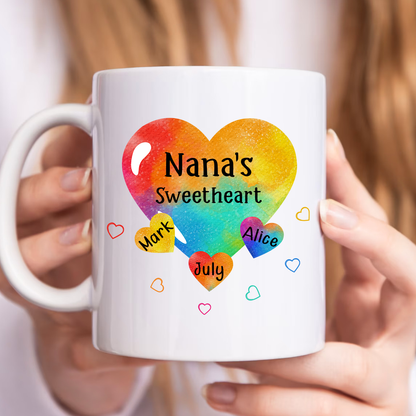 Grandma - Grandma Sweethearts Pattern - Personalized Mug